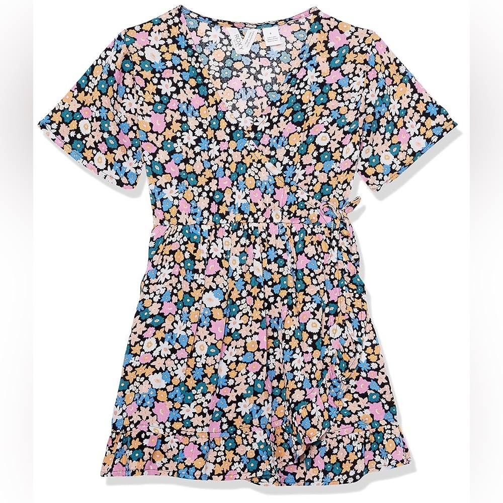 Roxy Pink and Blue Flutter Sleeve Sundress that kind of girl multicolor floral